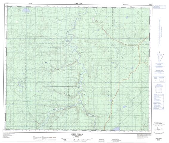 Ante Creek Topographic Paper Map 083K12 at 1:50,000 scale