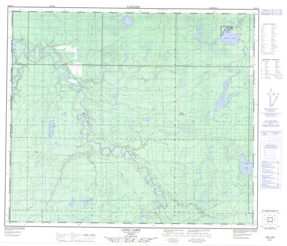 Long Lake Topographic Paper Map 083K13 at 1:50,000 scale
