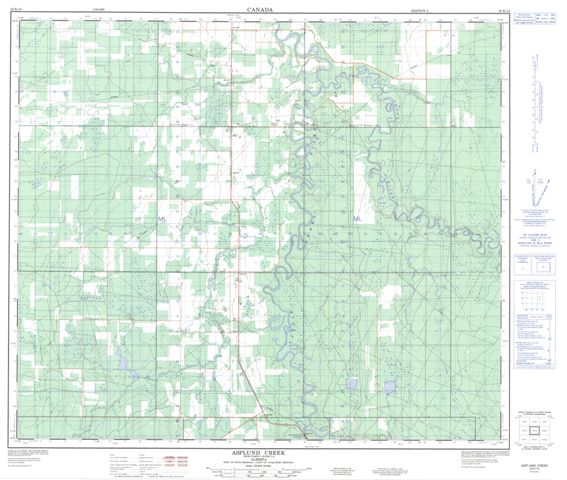Asplund Creek Topographic Paper Map 083K14 at 1:50,000 scale