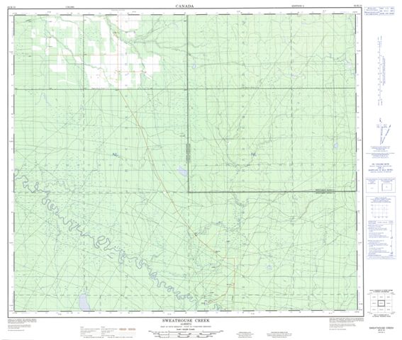 Sweathouse Creek Topographic Paper Map 083K15 at 1:50,000 scale