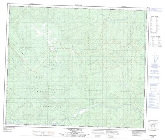 Chicken Creek Topographic Paper Map 083L06 at 1:50,000 scale