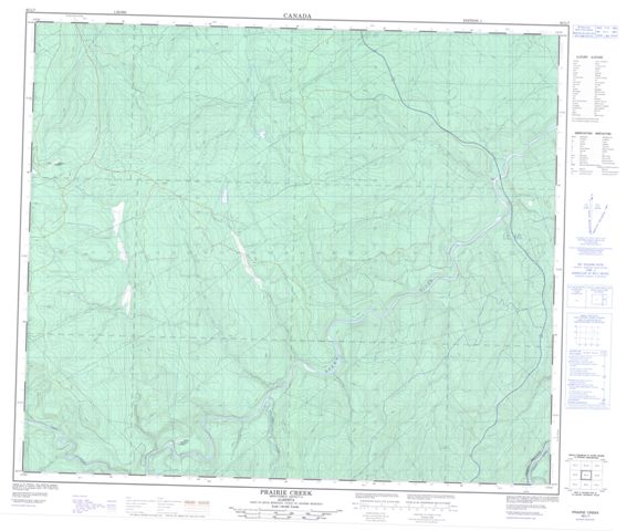Prairie Creek Topographic Paper Map 083L07 at 1:50,000 scale