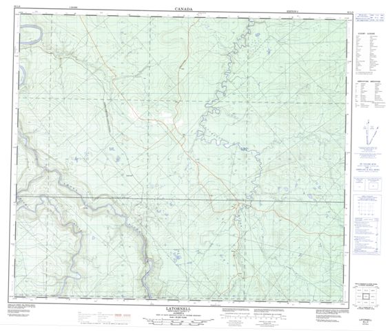 Latornell Topographic Paper Map 083L09 at 1:50,000 scale