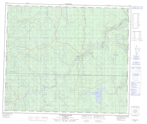 Cutbank River Topographic Paper Map 083L10 at 1:50,000 scale