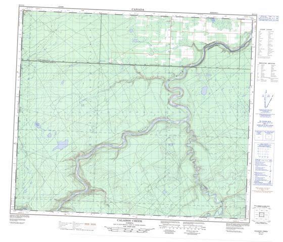 Calahoo Creek Topographic Paper Map 083L13 at 1:50,000 scale