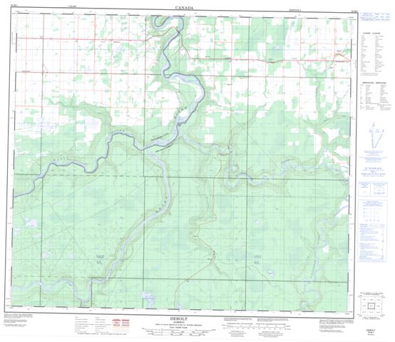 Debolt Topographic Paper Map 083M01 at 1:50,000 scale