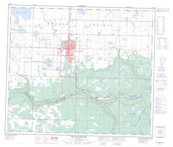 Grande Prairie Topographic Paper Map 083M02 at 1:50,000 scale
