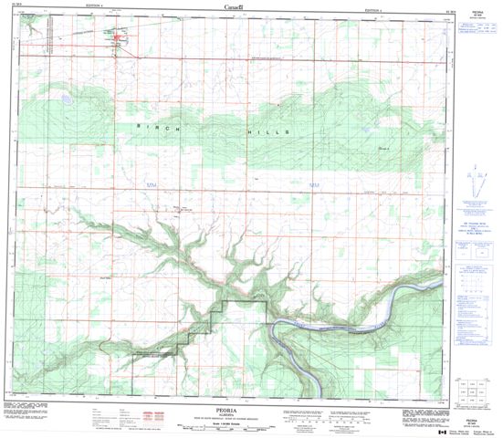 Peoria Topographic Paper Map 083M09 at 1:50,000 scale