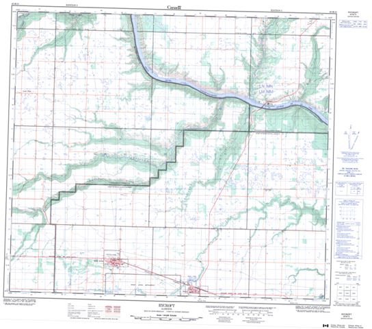 Rycroft Topographic Paper Map 083M15 at 1:50,000 scale