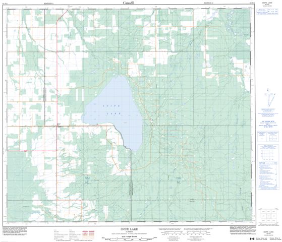 Snipe Lake Topographic Paper Map 083N02 at 1:50,000 scale
