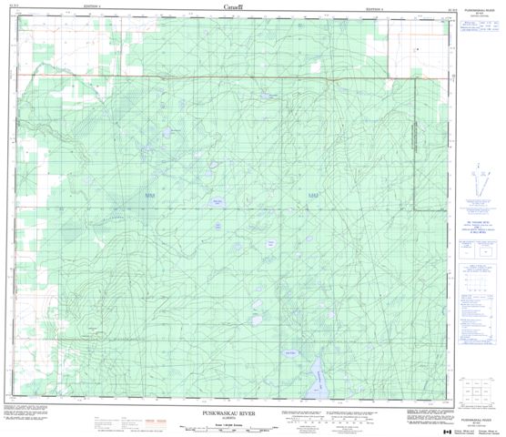 Puskwaskau River Topographic Paper Map 083N05 at 1:50,000 scale