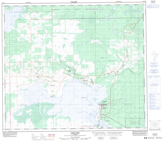 Grouard Topographic Paper Map 083N09 at 1:50,000 scale