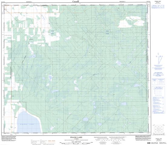 Frank Lake Topographic Paper Map 083N15 at 1:50,000 scale
