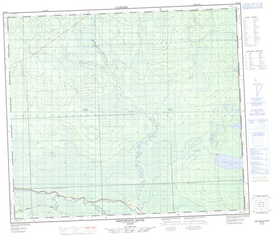 Driftwood River Topographic Paper Map 083O08 at 1:50,000 scale