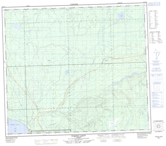 Marten Lakes Topographic Paper Map 083O10 at 1:50,000 scale