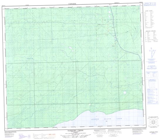 Narrows Creek Topographic Paper Map 083O11 at 1:50,000 scale