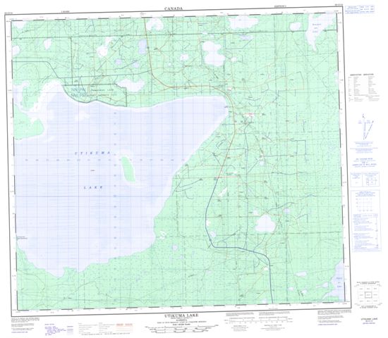 Utikuma Lake Topographic Paper Map 083O14 at 1:50,000 scale