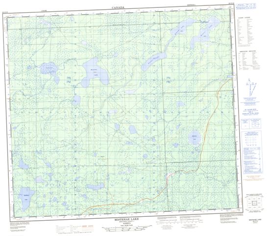 Mistehae Lake Topographic Paper Map 083O16 at 1:50,000 scale