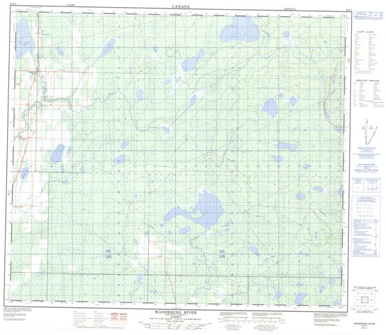 Wandering River Topographic Paper Map 083P01 at 1:50,000 scale
