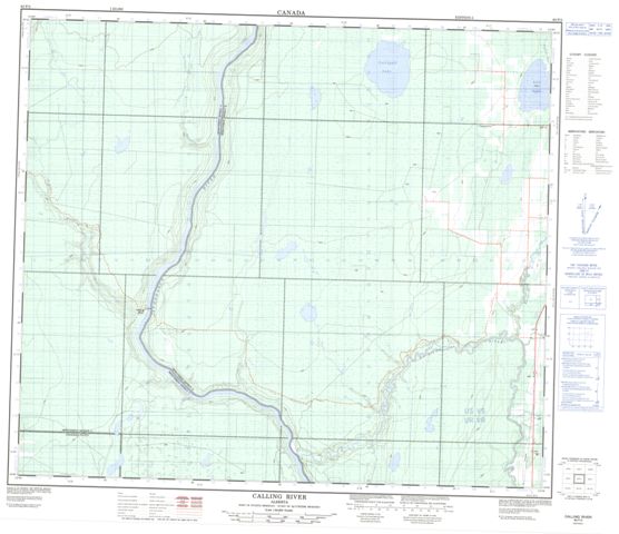 Calling River Topographic Paper Map 083P02 at 1:50,000 scale