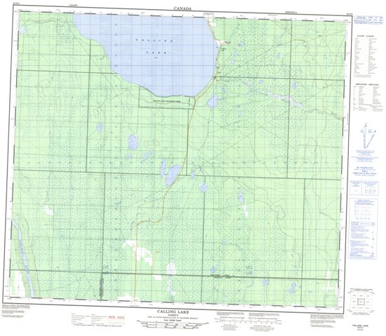 Calling Lake Topographic Paper Map 083P03 at 1:50,000 scale