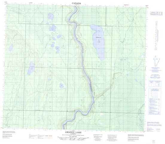Amadou Lake Topographic Paper Map 083P07 at 1:50,000 scale