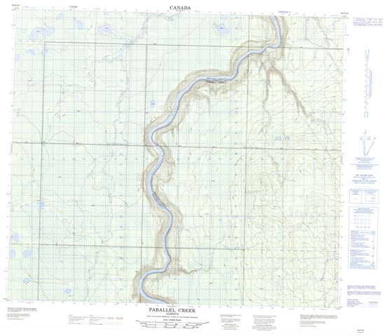 Parallel Creek Topographic Paper Map 083P10 at 1:50,000 scale