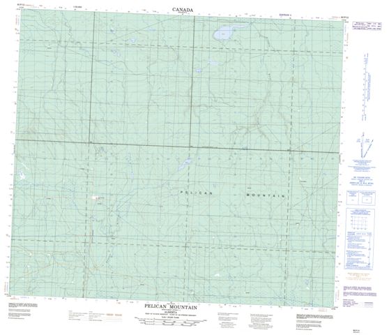 Pelican Mountain Topographic Paper Map 083P12 at 1:50,000 scale