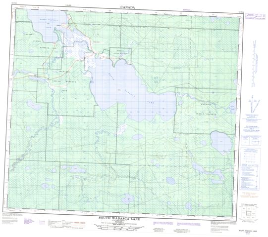 South Wabasca Lake Topographic Paper Map 083P13 at 1:50,000 scale