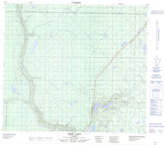 Crow Lake Topographic Paper Map 083P16 at 1:50,000 scale