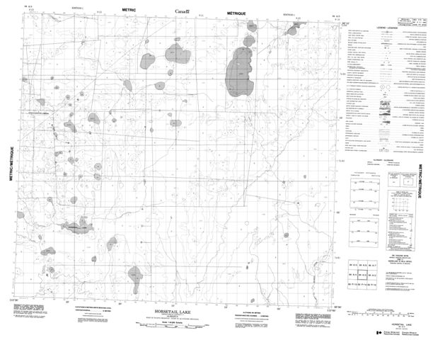 Horsetail Lake Topographic Paper Map 084A03 at 1:50,000 scale