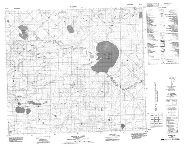 Muskwa Lake Topographic Paper Map 084B02 at 1:50,000 scale
