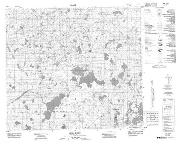 Mink River Topographic Paper Map 084B04 at 1:50,000 scale