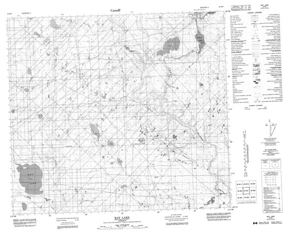 Bat Lake Topographic Paper Map 084B07 at 1:50,000 scale