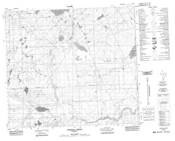 Hospital Creek Topographic Paper Map 084B08 at 1:50,000 scale