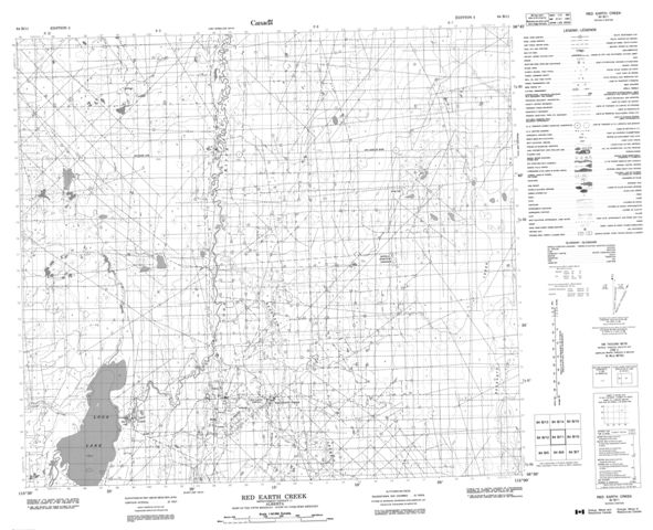 Red Earth Creek Topographic Paper Map 084B11 at 1:50,000 scale