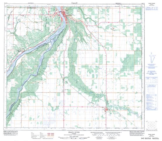 Peace River Topographic Paper Map 084C03 at 1:50,000 scale