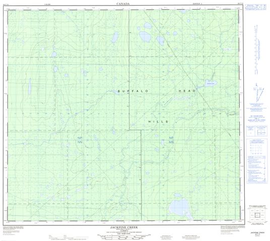 Jackpine Creek Topographic Paper Map 084C15 at 1:50,000 scale