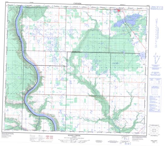 Hines Creek Topographic Paper Map 084D02 at 1:50,000 scale