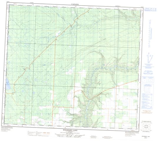 Boundary Lake Topographic Paper Map 084D05 at 1:50,000 scale