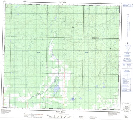 Deer Hill Topographic Paper Map 084D08 at 1:50,000 scale
