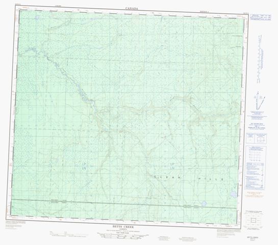 Betts Creek Topographic Paper Map 084D13 at 1:50,000 scale