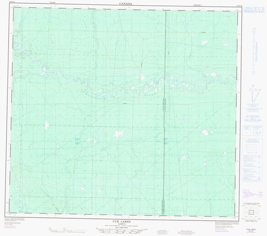 Cub Lakes Topographic Paper Map 084D16 at 1:50,000 scale