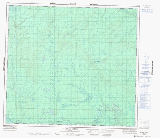 Alleman Creek Topographic Paper Map 084E02 at 1:50,000 scale