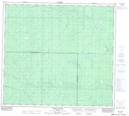Botha River Topographic Paper Map 084E08 at 1:50,000 scale