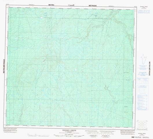 Dryden Creek Topographic Paper Map 084E09 at 1:50,000 scale