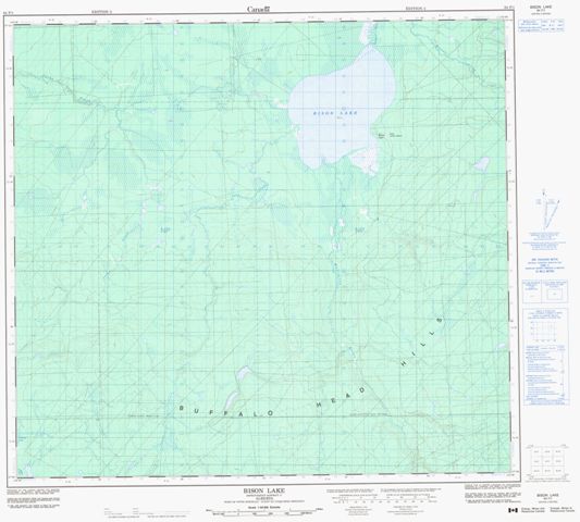 Bison Lake Topographic Paper Map 084F01 at 1:50,000 scale