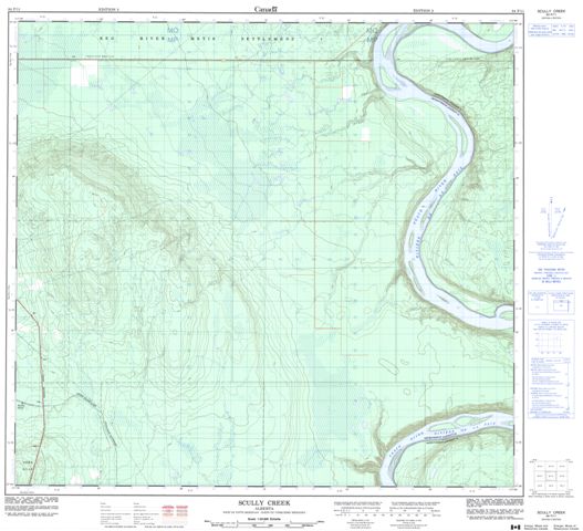 Scully Creek Topographic Paper Map 084F11 at 1:50,000 scale