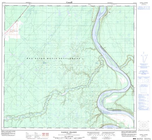Paddle Prairie Topographic Paper Map 084F14 at 1:50,000 scale