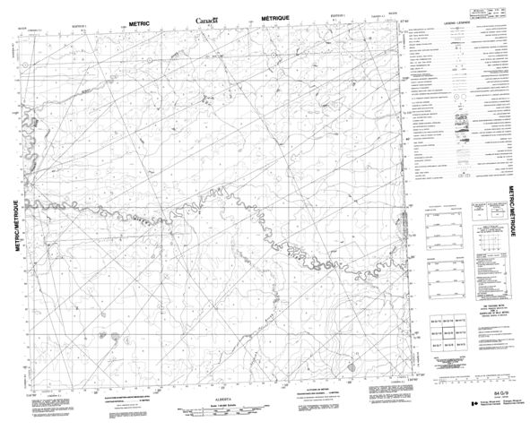 No Title Topographic Paper Map 084G09 at 1:50,000 scale